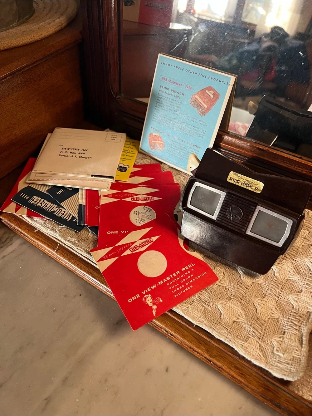 SAWYER'S Vintage View-Master 3-Dimension Viewer Model E with Virginia Reels GUC